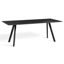 Table COPENHAGUE CPH30 200 X 90 CM de Hay, Plateau et pieds en chêne noir vernis naturel