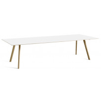 Table COPENHAGUE CPH30 300 X 120 CM de Hay, Plateau blanc laminé, Pieds en chêne vernis naturel