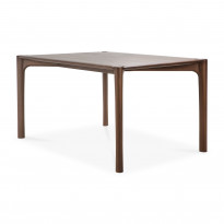 Table PI - teck vernis - brun foncé - rectangulaire, 6 tailles