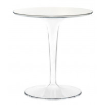 Table ronde TIP TOP de Kartell, plateau en verre blanc