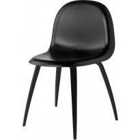 Chaise 3D de Gubi, Assise et base en hêtre teinté noir laqué semi mat