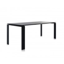 Table FOUR de Kartell, 190 x 90, Piètement noir, Plateau noir soft touch