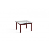 Table basse KOFI de Hay, Verre transparent, 60 x 60 cm, Chêne teinté rouge