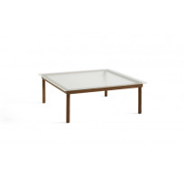 Table basse KOFI de Hay, Verre rainuré, 100 x 100 cm, Noyer