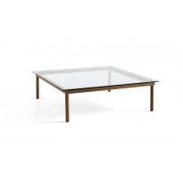 Table basse KOFI de Hay, Verre transparent, 120 x 120 cm, Noyer