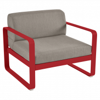 Bellevie Fauteuil coussin taupe grise 88 structure coquelicot  67