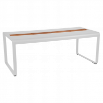Table BELLEVIE 196 x 90 cm avec rangement de Fermob, Blanc coton