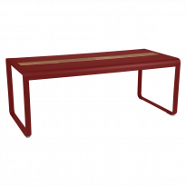 Table BELLEVIE 196 x 90 cm avec rangement de Fermob, Coquelicot