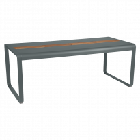 Table BELLEVIE 196 x 90 cm avec rangement de Fermob, Gris orage