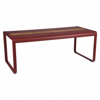 Table BELLEVIE 196 x 90 cm avec rangement de Fermob, Piment