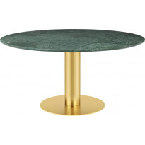 Table à manger 2.0 de Gubi, Ø 150 cm, Structure laiton, Marbre vert