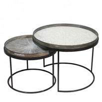 Set Round Tray tables basses de Ethnicraft Accessories, H.31/38