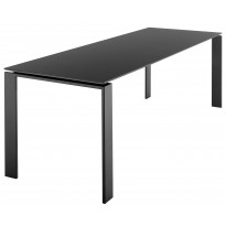 Table FOUR de Kartell, 158 x 79, Piètement acier verni noir, Plateau laminé Soft touch noir