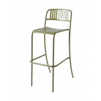 Chaise haute PATIO en acier inoxydable de Tolix, Vert jonc