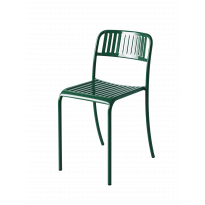 Chaise à lames PATIO en acier inoxydable de Tolix, Vert mousse