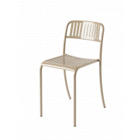 Chaise à lames PATIO en acier inoxydable de Tolix, Beige gris
