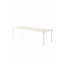 Table de jardin PATIO rectangulaire de Tolix, 240 x 100 cm, Blanc perlé